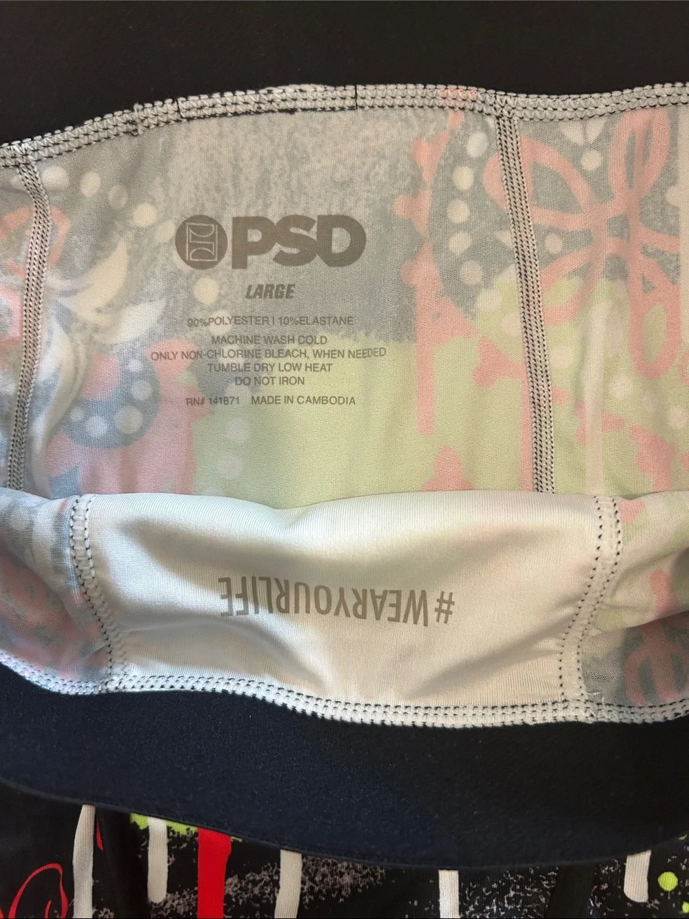 PSD Men's Paisley Print Briefs - Paisley Drip Black/Red, Size Large, NEW NWT